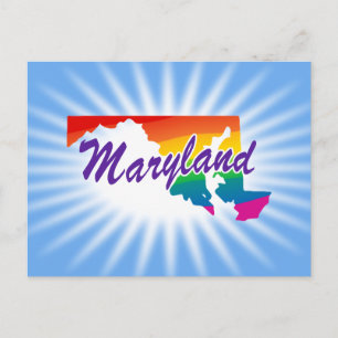 Rainbow State Of Maryland Postcard