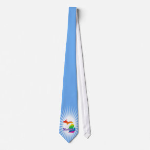 Rainbow State Of Michigan Tie