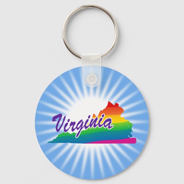 Rainbow State Of Virginia Key Ring (Front)