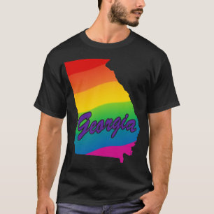 Rainbow State Outline Georgia T-Shirt