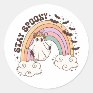 Rainbow Stay Spooky Classic Round Sticker