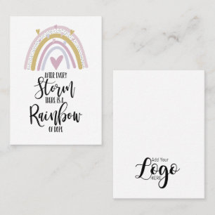 Rainbow stay strong pin badge holder miscarriage business card