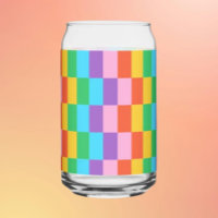 Rainbow Steps Blocks Pattern Can Glass