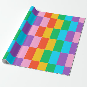 Rainbow Steps Blocks Wrapping Paper