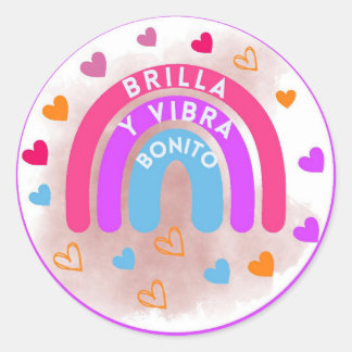 Rainbow Sticker/Sticker with Inspiring Sentence Classic Round Sticker