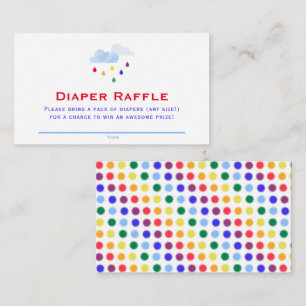 Rainbow Storm Clouds Baby Shower Diaper Raffle Enclosure Card