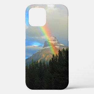 Rainbow & Storm Clouds Over Snowy Canada Mountain iPhone 12 Pro Case