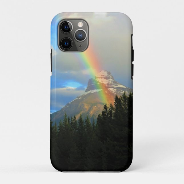 Rainbow & Storm Clouds Over Snowy Canada Mountain Case-Mate iPhone Case (Back)