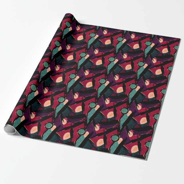 Rainbow Streaks: Abstract Acrylic Texture Wrapping Paper (Unrolled)