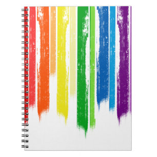 RAINBOW STREAKS -.png Spiral Notebook