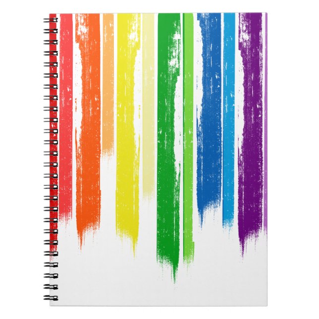 RAINBOW STREAKS -.png Spiral Notebook (Front)
