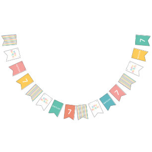 Rainbow stripe and spot birthday bunting bunting