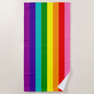 Rainbow Stripe Gilbert Baker Pride Colours Beach Towel