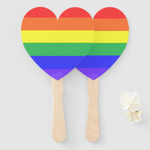 Rainbow Stripe Hand Fan