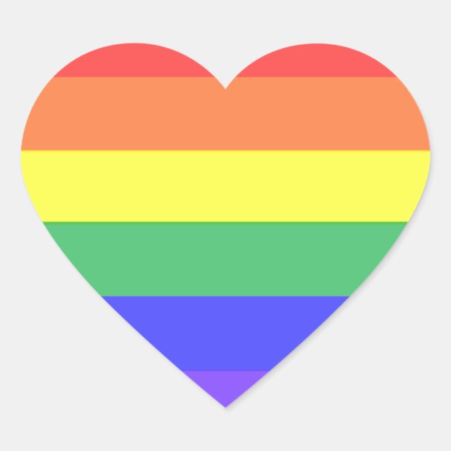 Rainbow Stripe Heart Sticker (Front)