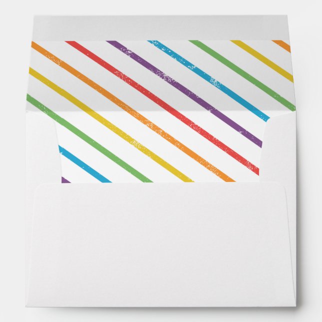 Rainbow Stripe Kids Birthday Party Envelope (Back (Bottom))