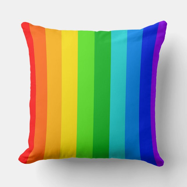 Rainbow Stripe Pattern #2 Cushion (Front)