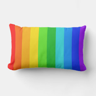 Rainbow Stripe Pattern #2 Lumbar Cushion