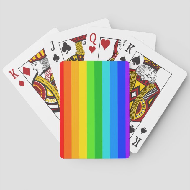 Rainbow Stripe Pattern #2 Playing Cards (Back)