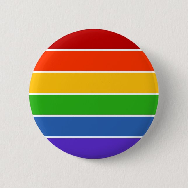 Rainbow Stripe Pride 6 Cm Round Badge (Front)