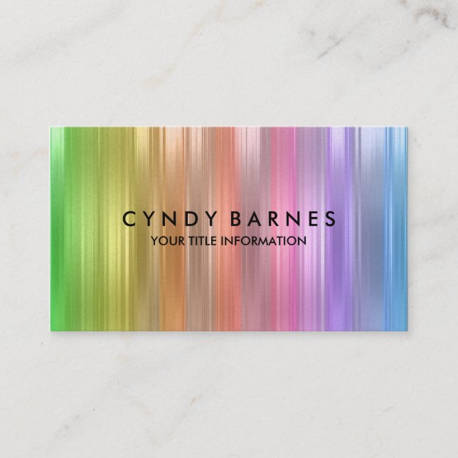 Rainbow Stripe Sheen Business Card (Front)