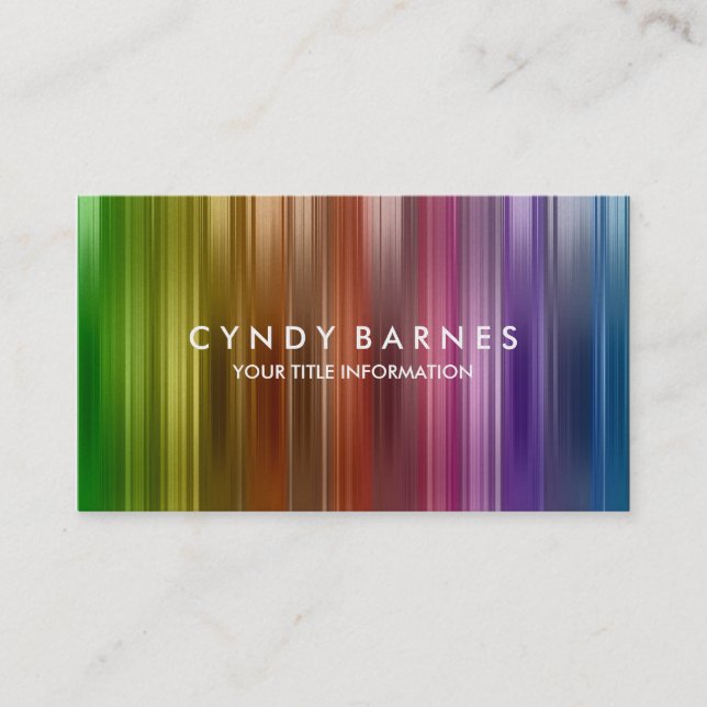 Rainbow Stripe Sheen Business Card (Front)