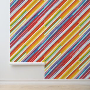 Rainbow Stripe Swirl Wallpaper
