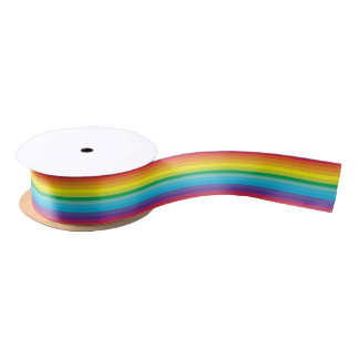 Rainbow Striped Bold Rainbowcore Decora Kei Satin Ribbon