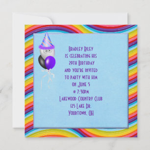 Rainbow Striped Border Invitation