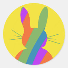Rainbow striped Easter Bunny