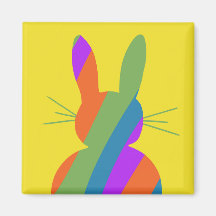 Rainbow striped Easter Bunny