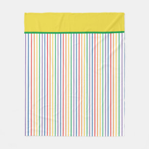 Rainbow Striped Fleece Blanket