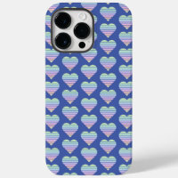 Rainbow Striped Heart Pattern Pastel Blue love