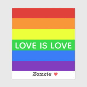 Rainbow Striped Love is Love Gay Pride LGBTQ