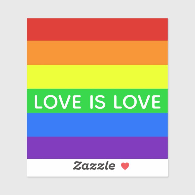 Rainbow Striped Love is Love Gay Pride LGBTQ (Sheet)