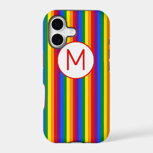 Rainbow Striped Monogrammed