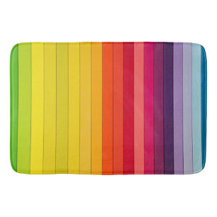 Rainbow Striped Multicolored Bath Mat