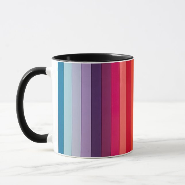 Rainbow Striped Multicolored Mug (Left)