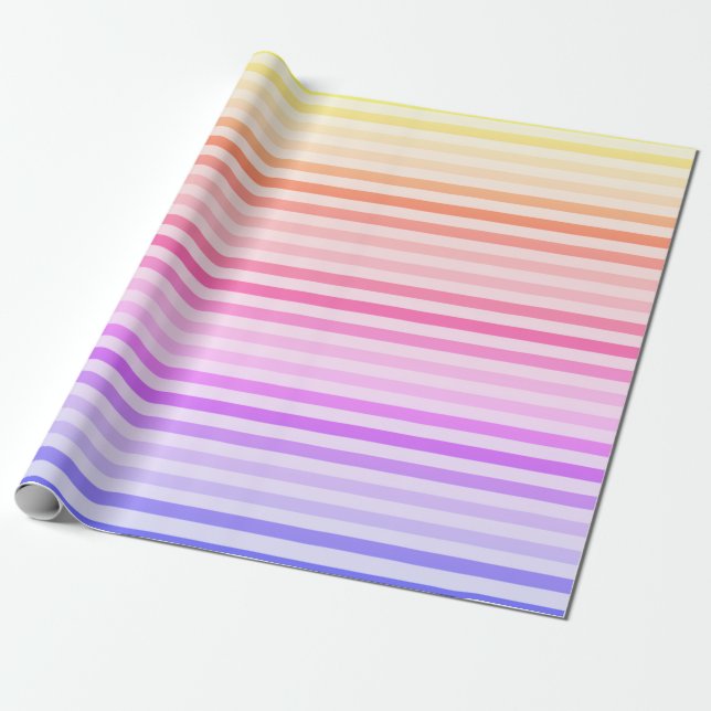 Rainbow Striped Paper Warm Tones (Unrolled)