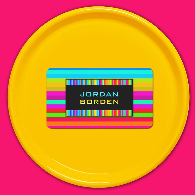 Rainbow Striped Pattern Business Card (Creator Uploaded)