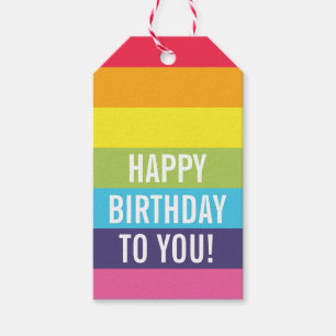 Rainbow Striped Personalised Gift Tag