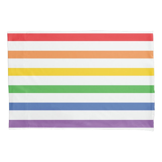 Rainbow Striped Pillow Case (Front)