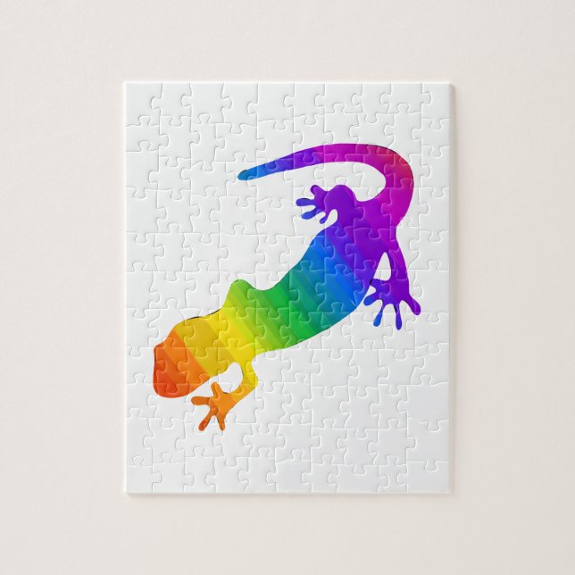 Rainbow Striped Salamander Jigsaw Puzzle (Vertical)