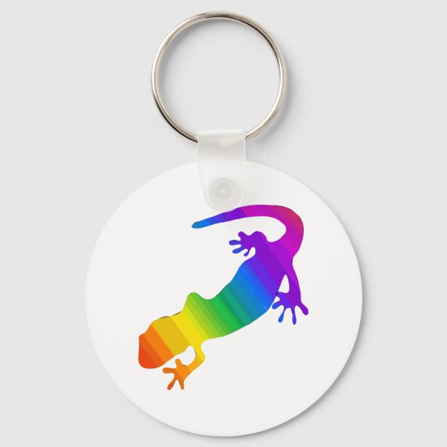 Rainbow Striped Salamander Key Ring (Front)