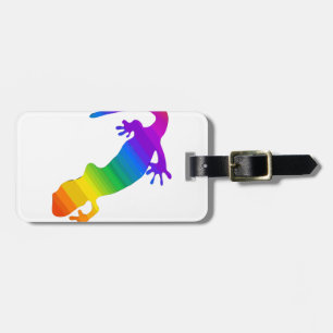Rainbow Striped Salamander Luggage Tag