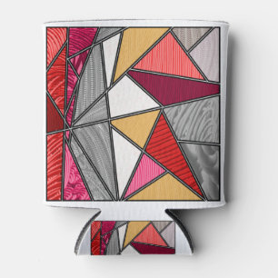Rainbow Stripes Abstract Design Can Cooler