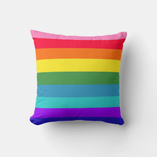 Rainbow stripes American MoJo Pillow