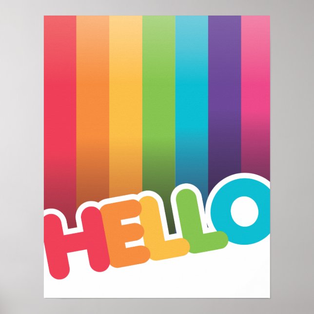 Rainbow stripes and HELLO poster (Front)