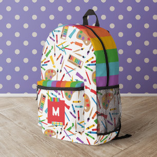 Rainbow Stripes Art Pattern Back to School Printed Backpack