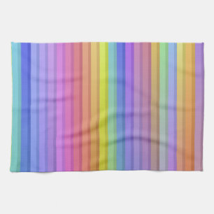 Rainbow Stripes Background Tea Towel